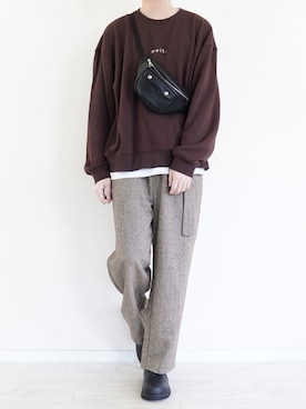 「melt.（メルト）のアイテム（バッグ）」を使った、ぼーんさん（メンズ・178cm）の冬コーディネート