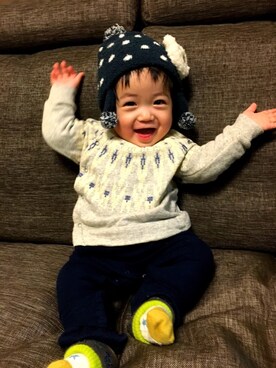 つよぽんさん（キッズ・80cm）の冬コーディネート