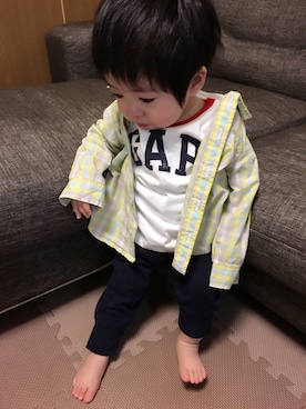 「はだし」｜つよぽんさん（キッズ・80cm）の春コーディネート
