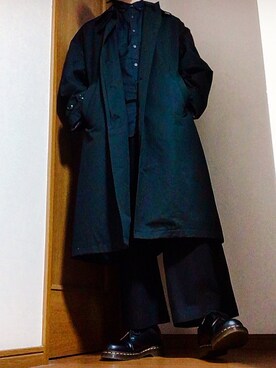 「アイテム（ステンカラーコート）」を使った、よだいつかさん（メンズ・172cm・20代）の冬コーディネート
