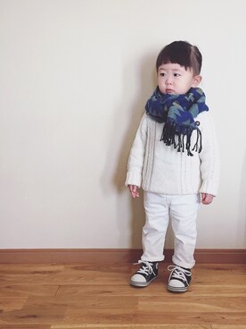 「チャイハネ（チャイハネ）のアイテム」を使った、norisanchi710 さん（キッズ・80cm）の冬コーディネート