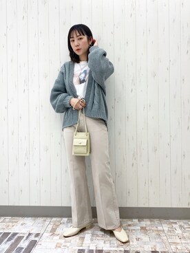 「ケーブルカーディガン」｜「アイテム（アクセサリー）」を使った、\seedoo/さん（レディース・162cm）の冬コーディネート