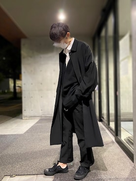 「アイテム（ステンカラーコート）」を使った、和鷹さん（メンズ・171cm・20代）の秋コーディネート