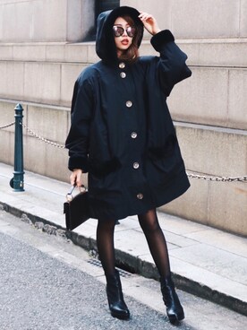 「Yves Saint Laurent（イヴサンローラン）のアイテム（ジャケット/アウター）」を使った、Akaneさん（レディース・163cm）の冬コーディネート