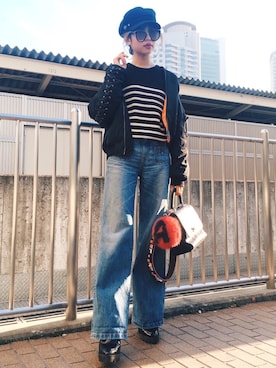 「G.V.G.V.（ジーヴィージーヴィー）のアイテム（ジャケット/アウター）」を使った、Akaneさん（レディース・163cm）の冬コーディネート