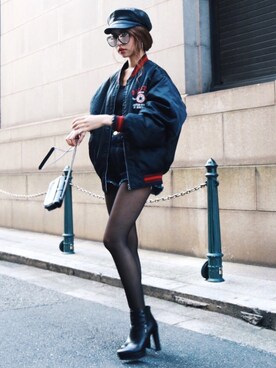 「SAINT LAURENT PARIS（サンローランパリ）のアイテム」を使った、Akaneさん（レディース・163cm）の冬コーディネート