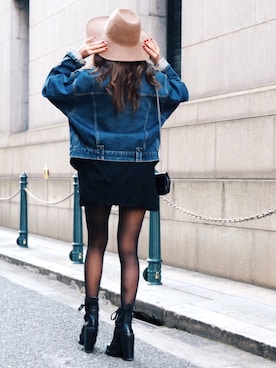 「SAINT LAURENT PARIS（サンローランパリ）のアイテム」を使った、Akaneさん（レディース・163cm）の冬コーディネート