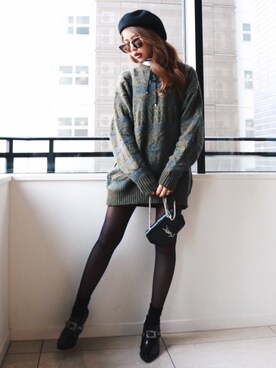 「SAINT LAURENT PARIS（サンローランパリ）のアイテム」を使った、Akaneさん（レディース・163cm）の冬コーディネート