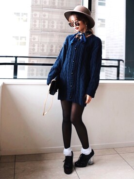 「SAINT LAURENT PARIS（サンローランパリ）のアイテム」を使った、Akaneさん（レディース・163cm）の冬コーディネート