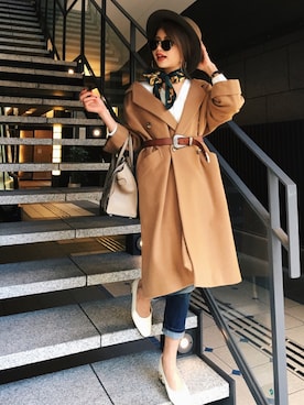 「rag & bone（ラグアンドボーン）のアイテム（帽子）」を使った、Akaneさん（レディース・163cm）の冬コーディネート