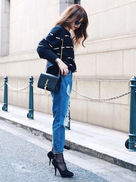 「DRIES VAN NOTEN（ドリスヴァンノッテン）のアイテム（シューズ）」を使った、Akaneさん（レディース・163cm）の春コーディネート
