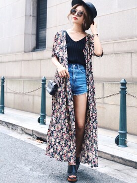「Saint Laurent（サンローラン）のアイテム（バッグ）」を使った、Akaneさん（レディース・163cm）の夏コーディネート