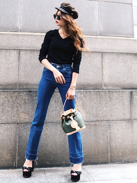 「GRL（グレイル）のアイテム（ピアス（両耳用））」を使った、Akaneさん（レディース・163cm）の秋コーディネート