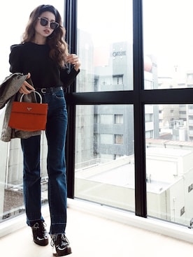 「GRL（グレイル）のアイテム（ピアス（両耳用））」を使った、Akaneさん（レディース・163cm）の秋コーディネート