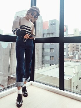 「GRL（グレイル）のアイテム（ピアス（両耳用））」を使った、Akaneさん（レディース・163cm）の秋コーディネート