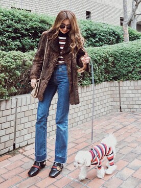 「GUCCI（グッチ）のアイテム（シューズ）」を使った、Akaneさん（レディース・163cm）の冬コーディネート