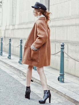 「Yves Saint Laurent（イヴサンローラン）のアイテム（ジャケット/アウター）」を使った、Akaneさん（レディース・163cm）の冬コーディネート