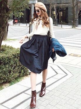 「GRL（グレイル）のアイテム（ピアス（両耳用））」を使った、Akaneさん（レディース・163cm）の冬コーディネート