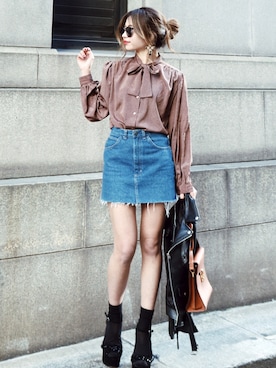 「MARC JACOBS（マークジェイコブス）のアイテム（サンダル）」を使った、Akaneさん（レディース・163cm）の春コーディネート