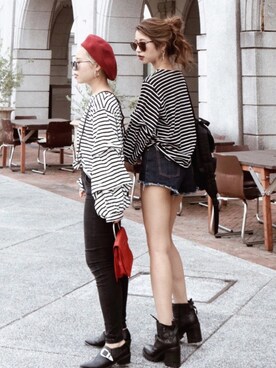 「madder vintage」｜「アイテム（ハンチング/ベレー帽）」を使った、Akaneさん（レディース・163cm）の秋コーディネート