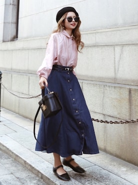 「madder vintage」｜「アイテム（ハンチング/ベレー帽）」を使った、Akaneさん（レディース・163cm）の秋コーディネート