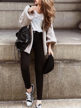 「madder vintage」｜「アイテム（ハンチング/ベレー帽）」を使った、Akaneさん（レディース・163cm）の秋コーディネート