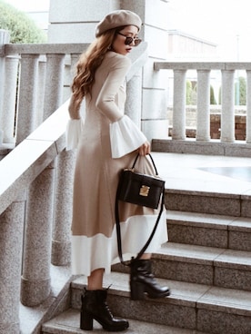 「madder vintage」｜「アイテム（ハンチング/ベレー帽）」を使った、Akaneさん（レディース・163cm）の秋コーディネート