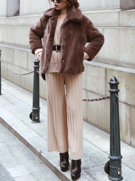 「madder vintage」｜「アイテム（セットアップ）」を使った、Akaneさん（レディース・163cm）の冬コーディネート