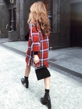 「MARC JACOBS（マークジェイコブス）のアイテム（ブーツ）」を使った、Akaneさん（レディース・163cm）の冬コーディネート