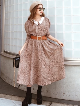 「MARC JACOBS（マークジェイコブス）のアイテム（シューズ）」を使った、Akaneさん（レディース・163cm）の冬コーディネート