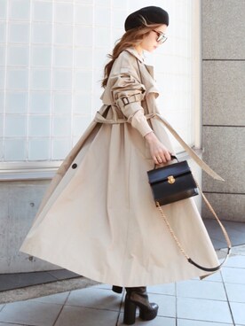 「madder vintage」｜「アイテム（トレンチコート）」を使った、Akaneさん（レディース・163cm）の春コーディネート
