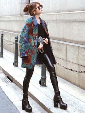 「KENZO（ケンゾー）のアイテム（ジャケット/アウター）」を使った、Akaneさん（レディース・163cm）の春コーディネート