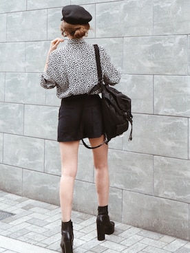 「MARC JACOBS（マークジェイコブス）のアイテム（ブーツ）」を使った、Akaneさん（レディース・163cm）の春コーディネート