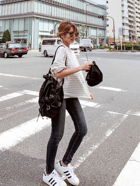 「PRADA（プラダ）のアイテム」を使った、Akaneさん（レディース・163cm）の夏コーディネート