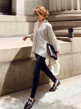 「SAINT LAURENT PARIS（サンローランパリ）のアイテム」を使った、Akaneさん（レディース・163cm）の夏コーディネート