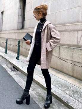 「Yves Saint Laurent（イヴサンローラン）のアイテム（ジャケット/アウター）」を使った、Akaneさん（レディース・163cm）の秋コーディネート