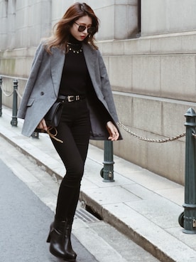 「Yves Saint Laurent（イヴサンローラン）のアイテム（ジャケット/アウター）」を使った、Akaneさん（レディース・163cm）の冬コーディネート