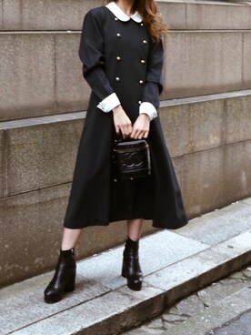 「MARC JACOBS（マークジェイコブス）のアイテム（ブーツ）」を使った、Akaneさん（レディース・163cm）の春コーディネート