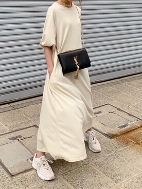 「SAINT LAURENT PARIS（サンローランパリ）のアイテム」を使った、Akaneさん（レディース・163cm）の夏コーディネート