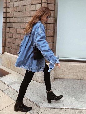 「Acne Studios（アクネストゥディオズ）のACNE STUDIOS SKIN 5 BLACK（デニムパンツ）」を使った、Akaneさん（レディース・163cm）の秋コーディネート