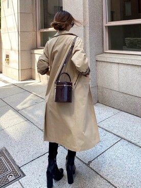 「madder vintage」｜「アイテム（トレンチコート）」を使った、Akaneさん（レディース・163cm）の秋コーディネート