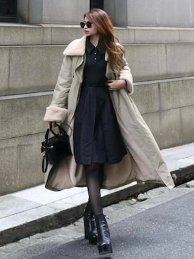 「PRADA（プラダ）のアイテム（スカート）」を使った、Akaneさん（レディース・163cm）の秋コーディネート