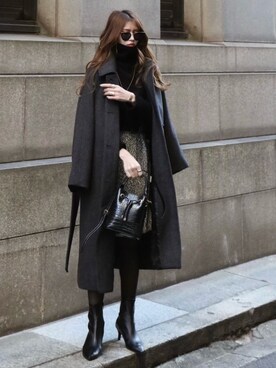「Yves Saint Laurent（イヴサンローラン）のアイテム」を使った、Akaneさん（レディース・163cm）の冬コーディネート