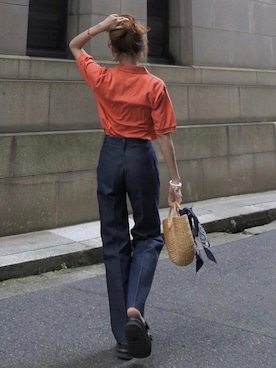 「FENDI（フェンディ）のアイテム（パンツ）」を使った、Akaneさん（レディース・163cm）の春コーディネート