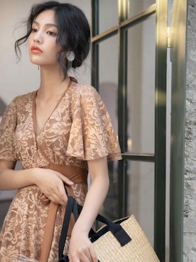 「体型カバー水着」｜SAINT FILLEさん（レディース・163cm）の冬コーディネート