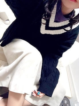 「ベロアスカート」｜「アイテム（その他シューズ）」を使った、rinrinさん（レディース・149cm）の冬コーディネート