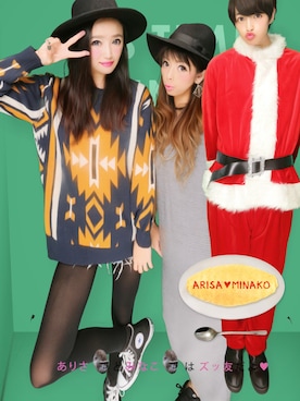 「ANAP（アナップ）のアイテム（Knitwear、イエロー系）」を使った、まるさん（レディース）の冬コーディネート