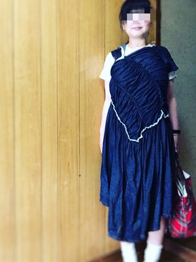 「tricot COMME des GARCONS（トリココムデギャルソン）のアイテム（ワンピース）」を使った、Mikako Hathawayさん（レディース・162cm）の夏コーディネート