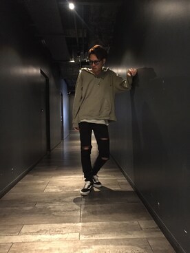 「Buffalo Bobs（バッファローボブズ）のアイテム（パーカー）」を使った、TAKUYA【BUFFALO BOBS】さん（メンズ・173cm）の春コーディネート