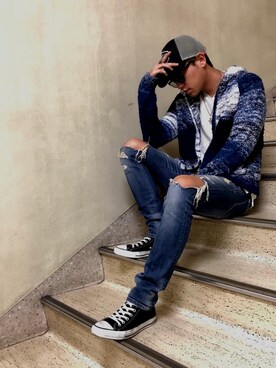 「Buffalo Bobs（バッファローボブズ）のアイテム（パーカー）」を使った、TAKUYA【BUFFALO BOBS】さん（メンズ・173cm）の秋コーディネート